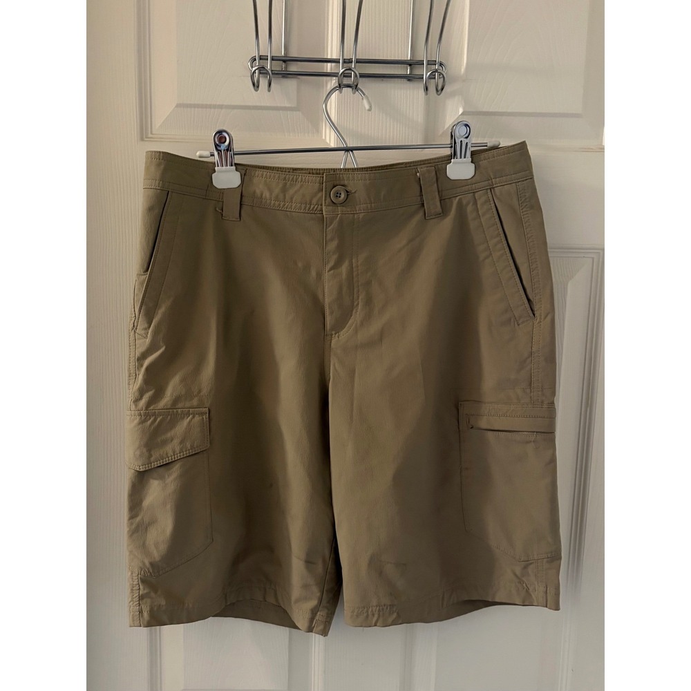 George Men's 34 Tan Khaki Cargo Utility Shorts Stretch Outdoor Casual